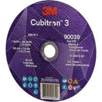 Cubitron 3 Cut-Off Wheel, 7" x 0.09", 7/8" Arbor, Type T27, Ceramic, 8500 RPM Haskins Industrial Inc.