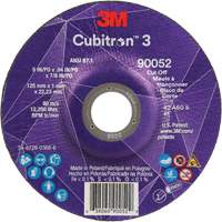 Cubitron 3 Cut-Off Wheel, 5" x 0.04", 7/8" Arbor, Type 27, Ceramic, 60 RPM Haskins Industrial Inc.