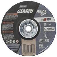 Meule &agrave; tronçonner pour coupe &agrave; angle droit RightCut Gemini, 6" x 0,045", Arbre de 5/8"-11, Type 27/42, Oxyde d'aluminium, 10185 Tr/min Haskins Industrial Inc.