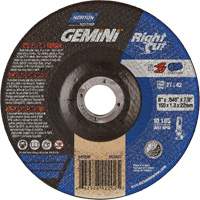 Meule &agrave; tronçonner pour coupe &agrave; angle droit RightCut Gemini, 6" x 0,045", Arbre de 7/8", Type 27/42, Oxyde d'aluminium, 10185 Tr/min Haskins Industrial Inc.