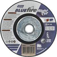 Meule &agrave; tronçonner pour coupe &agrave; angle droit RightCut BlueFire, 4-1/2" x 1/16", Arbre de 5/8"-11, Type 27/42, Oxyde d'aluminium, 13580 Tr/min Haskins Industrial Inc.