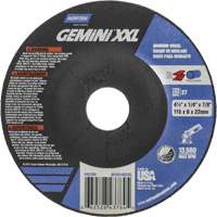Meule XXL Gemini, 4-1/2" x 1/4", Arbre 7/8", Oxyde d'aluminium, Type 27 Haskins Industrial Inc.
