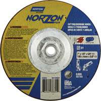Disque de meulage et tronçonnage NorZon Plus SGZ, 7" x 1/8", Arbre de 5/8"-11, Type 27, C&eacute;ramique d'alumine Haskins Industrial Inc.