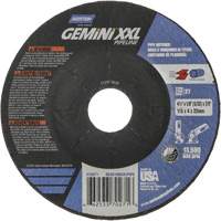 Disque combin&eacute; de meulage et tronçonnage Gemini XXL, 4-1/2" x 1/8", Arbre de 7/8", Type 27, Oxyde d'aluminium Haskins Industrial Inc.