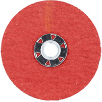 Disque de verrouillage en fibres avec fixation Speed-Change, 4-1/2" dia., Grain 24, C&eacute;ramique d'alumine Haskins Industrial Inc.