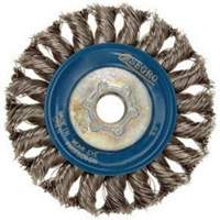 Full Cable Twist Wire Wheel, 5" Dia., 0.02" Fill, 5/8"-11 Arbor, Stainless Steel Haskins Industrial Inc.