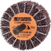 Standard Abrasives Buff and Blend Combi-Wheel 898001, 2" Dia. x 1" W, 1/4" Arbor, Aluminum Oxide Haskins Industrial Inc.
