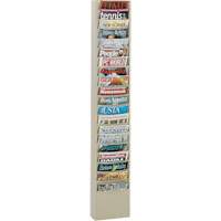 Literature Rack, Wall Mount, 20 Slots, Steel, 9-3/4" W x 4-1/8" D x 58" H Haskins Industrial Inc.