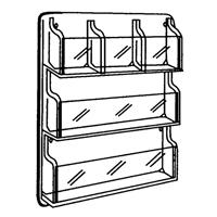 Pr&eacute;sentoirs, Mural, 9 fentes, Plastique, 30" la x 2" p x 36-7/8" h Haskins Industrial Inc.