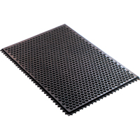 Conductive Anti-Fatigue Rubber Mat Interlocking Room System, Rubber, 2' W x 3' L, 1/2" Thick, Black Haskins Industrial Inc.