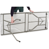 Fold-in-Half Table, Rectangular, 72" L x 30" W, Polyethylene, White Haskins Industrial Inc.