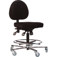 TF180 Welding Grade Ergonomic Stools, Suede, Black, 300 lbs. Capacity Haskins Industrial Inc.