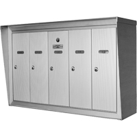 Single Deck Mailboxes, Wall -Mounted, 16" x 5-1/2", 3 Doors, Aluminum Haskins Industrial Inc.