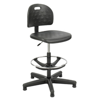 Soft Tough Stool, Stationary, Adjustable, 29" - 49", Polyurethane Seat, Black Haskins Industrial Inc.