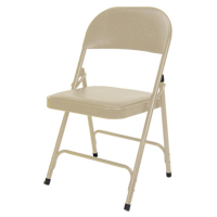 Chaise pliante rembourr&eacute;e en vinyle, Acier, Beige, Capacit&eacute; 300 lb Haskins Industrial Inc.