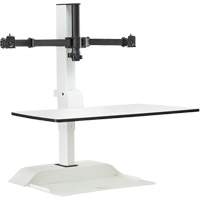Soar Sit/Stand Electric Desk with Dual Monitor Arm, Desktop Unit, 37-1/4" H x 27-3/4" W x 22" D, White Haskins Industrial Inc.
