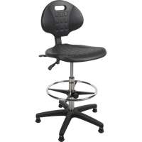 Tabouret robuste et ergonomique, Stationnaire, Ajustable, 39” - 48”, Polyur&eacute;thane Si&egrave;ge, Noir Haskins Industrial Inc.