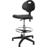 Tabouret robuste et ergonomique, Stationnaire, Ajustable, 39” - 48”, Polyur&eacute;thane Si&egrave;ge, Noir Haskins Industrial Inc.