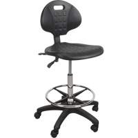 Tabouret robuste et ergonomique, Mobile, Ajustable, 39" - 48", Polyur&eacute;thane Si&egrave;ge, Noir Haskins Industrial Inc.