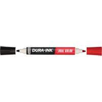 Markal&reg; Dura-Ink&reg; Dual Colour Permanent Ink Marker, Bullet, Black/Red Haskins Industrial Inc.