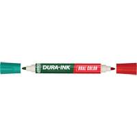 Markal&reg; Dura-Ink&reg; Dual Colour Permanent Ink Marker, Bullet, Green/Red Haskins Industrial Inc.