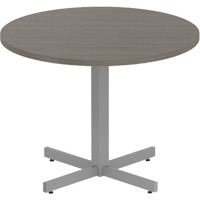 Newland Height-Adjustable Round Table, 36" L x 36" W x 29" H, 1" Top, Laminate, Brown Haskins Industrial Inc.