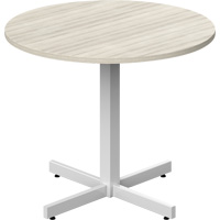 Newland Height-Adjustable Round Table, 36" L x 36" W x 29" H, 1" Top, Laminate, Tan Haskins Industrial Inc.