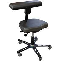 VEGA-T Ergonomic Industrial Chair, Mobile, Adjustable, Vinyl Seat, Black Haskins Industrial Inc.