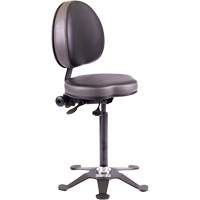 TA190 Ergonomic Industrial Stool, Stationary, Adjustable, Vinyl Seat, Black Haskins Industrial Inc.