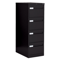 Vertical Filing Cabinet with Recessed Drawer Handles, 4 Drawers, 18.15" W x 26.56" D x 52" H, Black Haskins Industrial Inc.