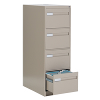 Vertical Filing Cabinet with Recessed Drawer Handles, 4 Drawers, 18.15" W x 26.56" D x 52" H, Beige Haskins Industrial Inc.