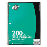 1 Subject Spiral Notebook Haskins Industrial Inc.