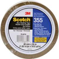 Scotch&reg; 355 Box Sealing Tape, Hot Melt Adhesive, 3.4 mils, 48 mm (1-22/25") x 50 m (164') Haskins Industrial Inc.