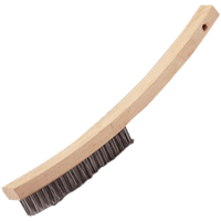 Curved Handle Hand Scratch Brush, Stainless Steel, 4 X 20 Wire Rows, 17" Long Haskins Industrial Inc.
