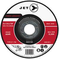Meule abrasive motoris&eacute;e A24R, 4-1/2" x 1/4", Arbre 7/8", Type 27 Haskins Industrial Inc.