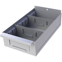 Interlok Boltless Shelving Shelf Box, Steel, 11-5/8" W x 12" D x 2-3/4" H, Light Grey Haskins Industrial Inc.