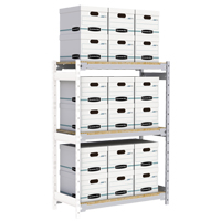Wide Span Record Storage Shelving, Steel, 3 Shelves, 42" W x 18" D x 60" H, Add-On Kit Haskins Industrial Inc.