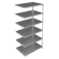 Shelving Unit, Galvanized Steel, Slotted Angle, Add-On, 36" W x 72" H x 24" D Haskins Industrial Inc.