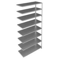Shelving Unit, Galvanized Steel, Slotted Angle, 275 lbs. Capacity, 48" W x 96" H x 18" D Haskins Industrial Inc.