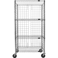 Enclosed Wire Shelf Cart, Chrome Plated, 36" x 69" x 18", 800 lbs. Capacity Haskins Industrial Inc.