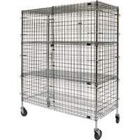 Security Cart, Chrome Plated, 60" x 69" x 24", 500 lbs. Capacity Haskins Industrial Inc.