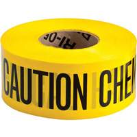 Barricade Tape, English, 3" W x 200' L, 3 mils, Black on Yellow Haskins Industrial Inc.