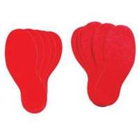 Floor Marking Labels, Footprint, 12" L x 3.75" W, Red, Vinyl Haskins Industrial Inc.