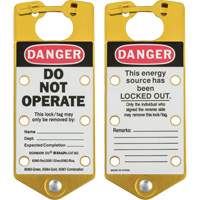 Labeled Lockout Hasps, Yellow Haskins Industrial Inc.