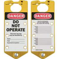 Labeled Lockout Hasps, Yellow Haskins Industrial Inc.
