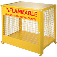 Gas Cylinder Cabinets, 6 Cylinder Capacity, 44" W x 30" D x 37" H, Yellow Haskins Industrial Inc.