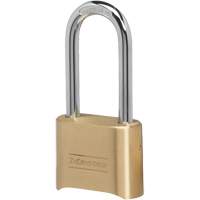 Combination Padlock, Silver, Brass Coating, 2" Width Haskins Industrial Inc.