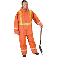 Tornado Traffic Rain Suit, PVC, Small, High Visibility Orange Haskins Industrial Inc.