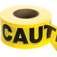 Barricade Tape, English, 3" W x 1000' L, 2 mils, Black on Yellow Haskins Industrial Inc.