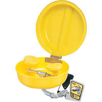 Eye/Face Wash With Cover, Pedestal Installation, Plastic Bowl Haskins Industrial Inc.
